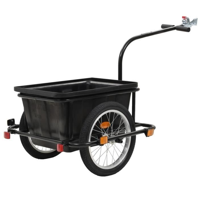 Magnifique -Remorque vélo Remorque de bicyclette Remorque de transport 50 L Noir