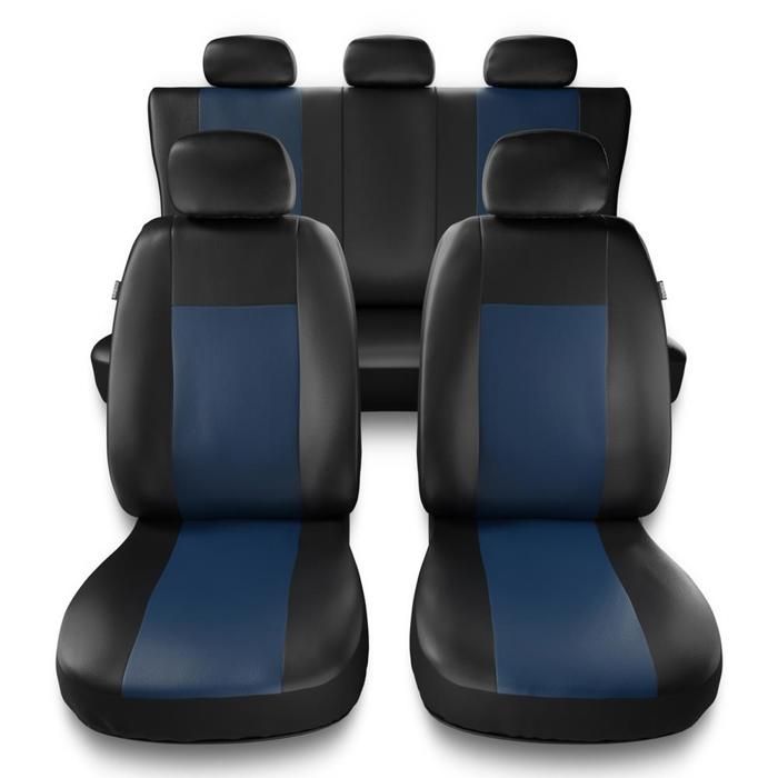 CM-BL Noir Bleu - Housses de sieges universelles compatibles avec VW VOLKSWAGEN GOLF 1 2 3 4 I II III IV (simili cuir) PU8643