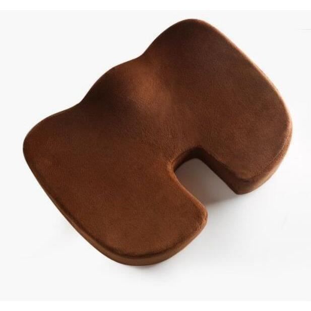 Coussin de Siège en Mousse à Mémoire Coussin de Chaise Coussin de Bureau Domicile pour Soulager la Douleur au Bas du Dos Marron