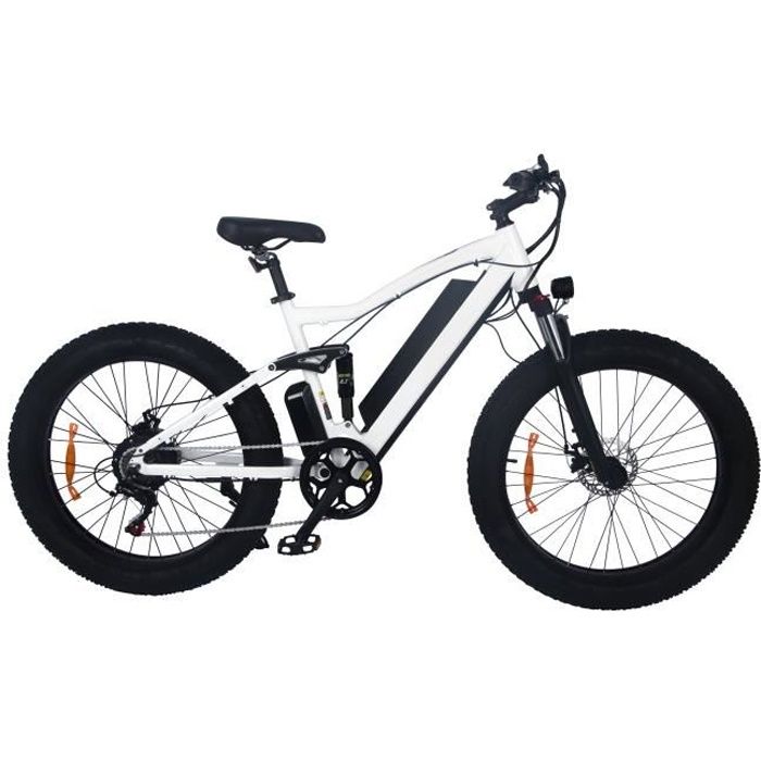 Vélo électrique ONESPORT - 26- - 500W - Batterie lithium 48V, 10Ah - LCD - Autonomie 35km - Blanc