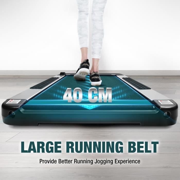 BESPORTBLE Tapis de course ultra-mince 1.5HP adapté à la maison et au bureau argent (prise UE)