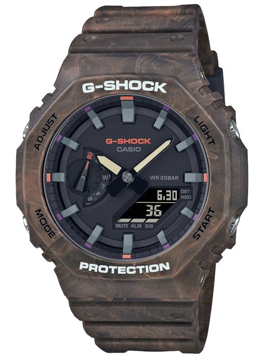 Casio - Montre Hommes - Quartz - Analogique - Digital - Bracelet Plastique Marron - GA-2100FR-5AER