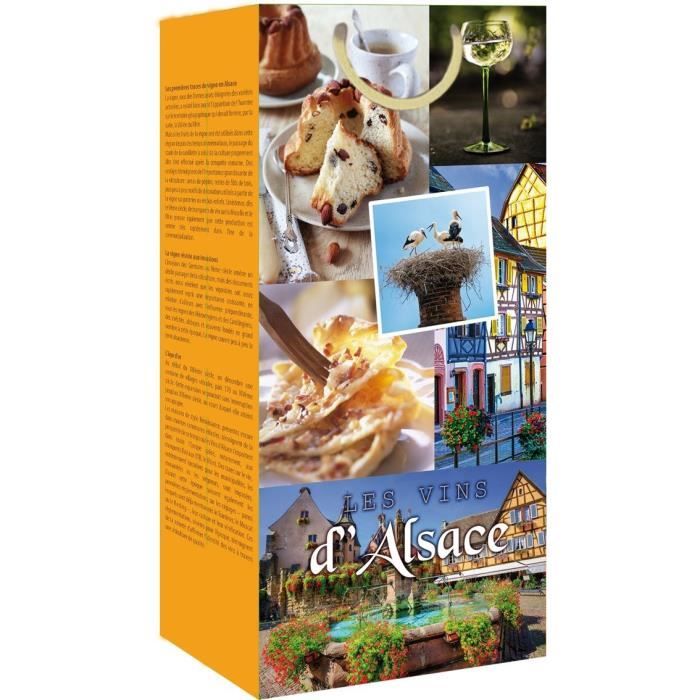 CLASSWINE Pochette pour 2 bouteilles vin d'Alsace pêle-mêle