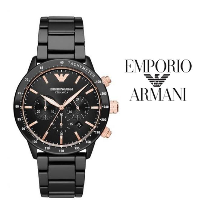 Emporio Armani Homme 43mm Bracelet & Boitier Céramique Quartz Montre AR70002