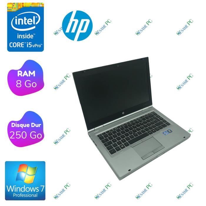 Hp Elitebook 8460p - Intel Core I5 2520m - Ram 8 Go - Hdd 250 Go - 14- - Windows 7 Professionnel - Ordinateur Portable
