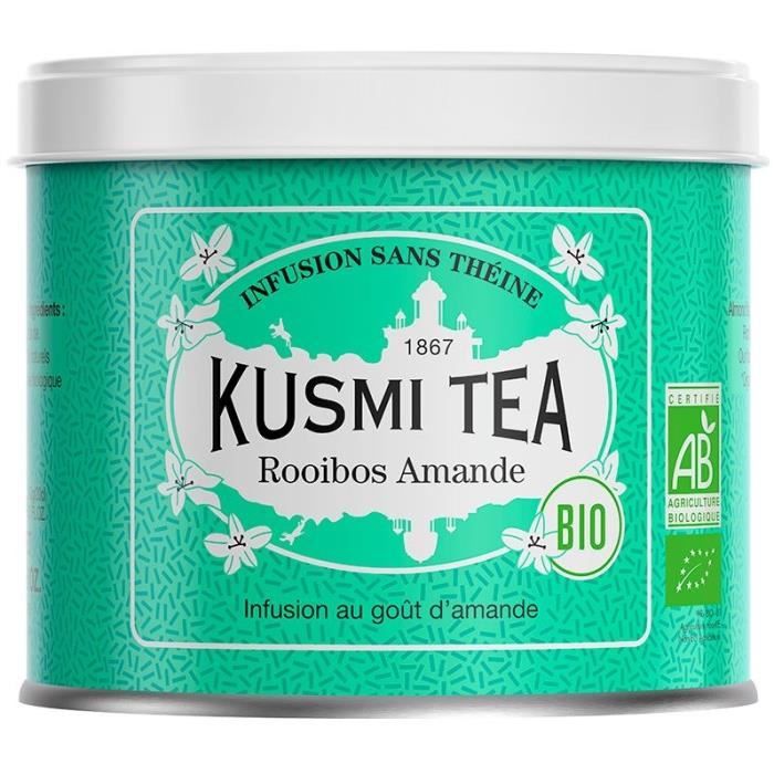 KUSMI TEA Infusion Rooibos Amande - Bio - Boîte métal - 100 g