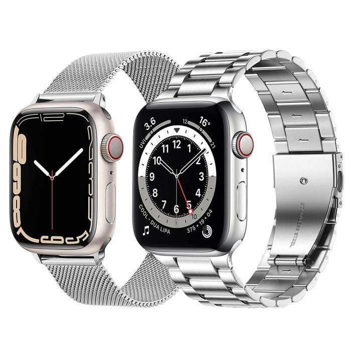 Bracelet Compatible pour Apple Watch 38mm 40mm 41mm, Bracelet Replacement en Acier Inoxydable pour iWatch Séries 7 6 5 4 3 2 1 SE