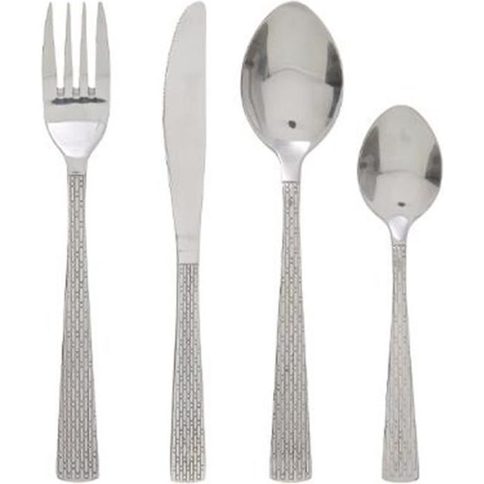 Ménagère en Inox 24 Pièces -Adina- Argent