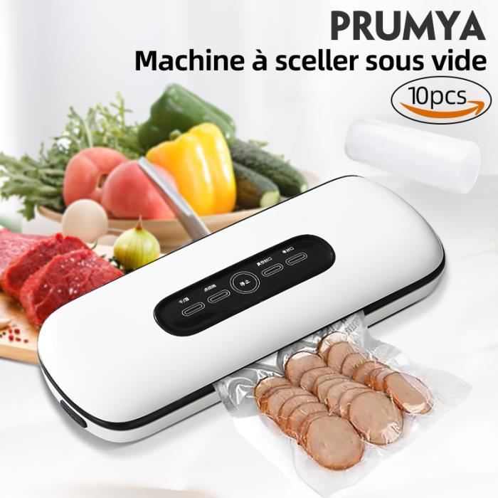 Prumya Machine Sous Vide Scelleuse Sous Vide Automatique Sec et Humide130W 30cm avec 10 Vacuum Sealer Sacs