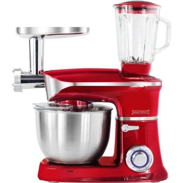 Robot de cuisine 6.5L 1900W multifonctionnel - 3 en 1 - Rouge PKM1900.7BG