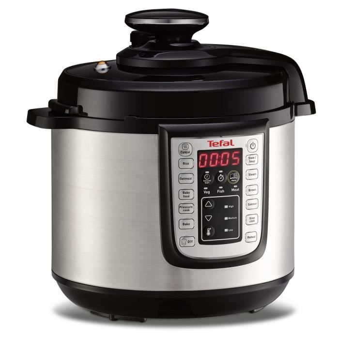 TEFAL CY505E10 Fast&Delicious Multicuiseur, 25 programmes, Cuisson pression, Technologie de pression sécurisée, Jusqu'à 6 personnes