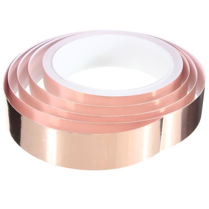 TEMPSA 25mm X 10m Bande en cuivre feuille Unilatéral Conductive