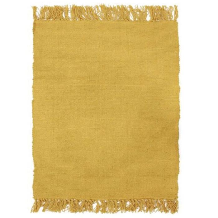 THE DECO FACTORY Tapis de salon SIMPLY Coton - 120 x 170 cm - Moutarde