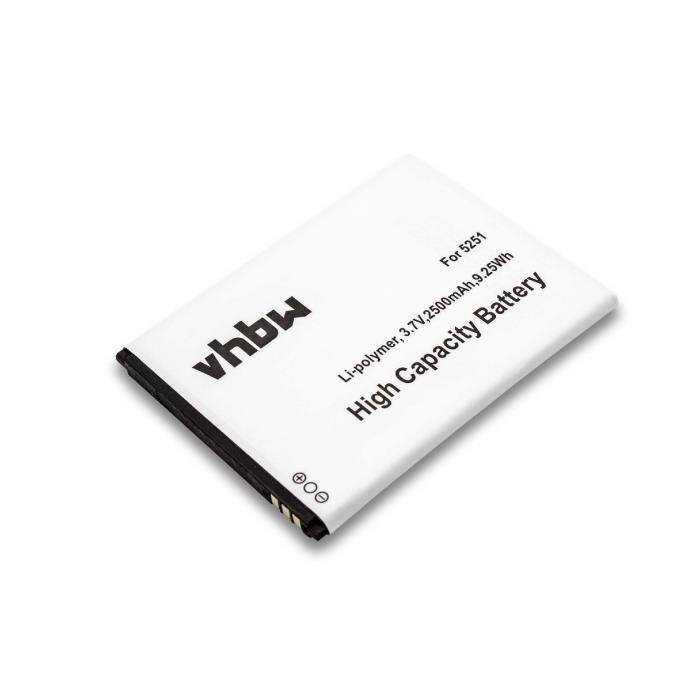 vhbw Li-Polymère batterie 2500mAh pour téléphone portable Wiko Pulp 3G, Pulp FAB 4G, Rainbow Jam 4G, Robby