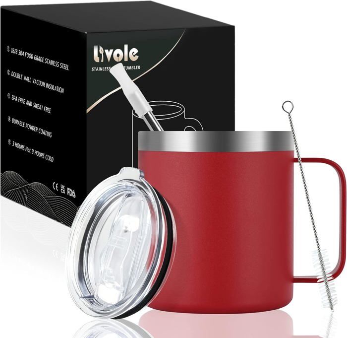 Gobelet Isotherne Asanteur 1,2 L Avec Paille – Acier Inox Double Paroi, Poignée, Couvercle étanche, Finition Mate - 6