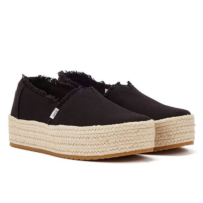 TOMS Espadrilles en toile noire pour femmes - EUR 37