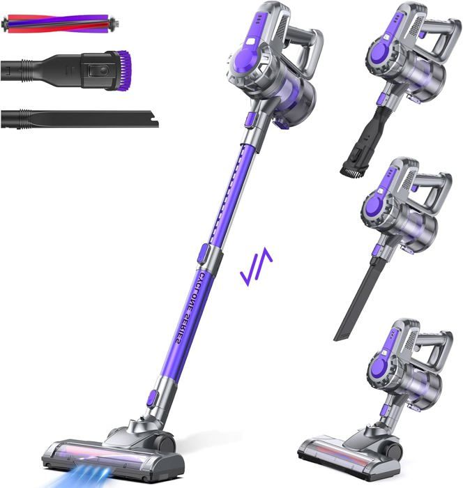 DkevEu Aspirateur à Main 2-en-1 Sans Fil 180W 19KPA - Puissant Pour Voiture Et Maison 4000mAh