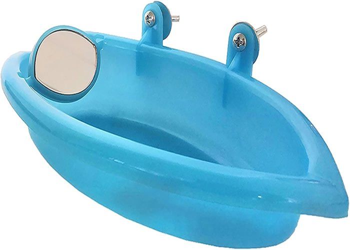Comparer les prix de Baignoire pour perroquet, baignoire à eau pour oiseaux Baignoire pour perroquet avec miroir Cage pour animaux de compagnie Accessoi