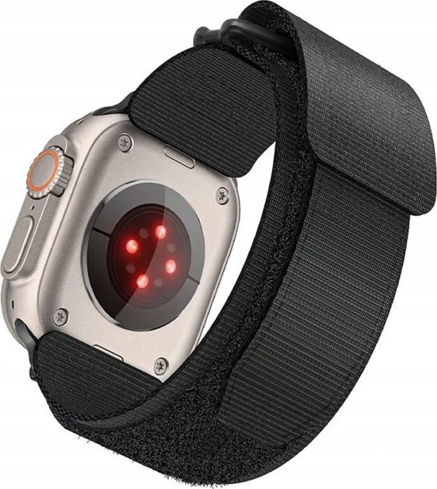 Forcell F-DESIGN FA05 bracelet en nylon pour APPLE Watch 42 / 44 / 45 / 49 mm noir
