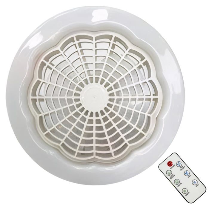 Ventilateur de plafond avec télécommande de télécommande Ventilateur de plafond Light E27 Fan de ventilateur à douille 9.1 pouces - Handeiu