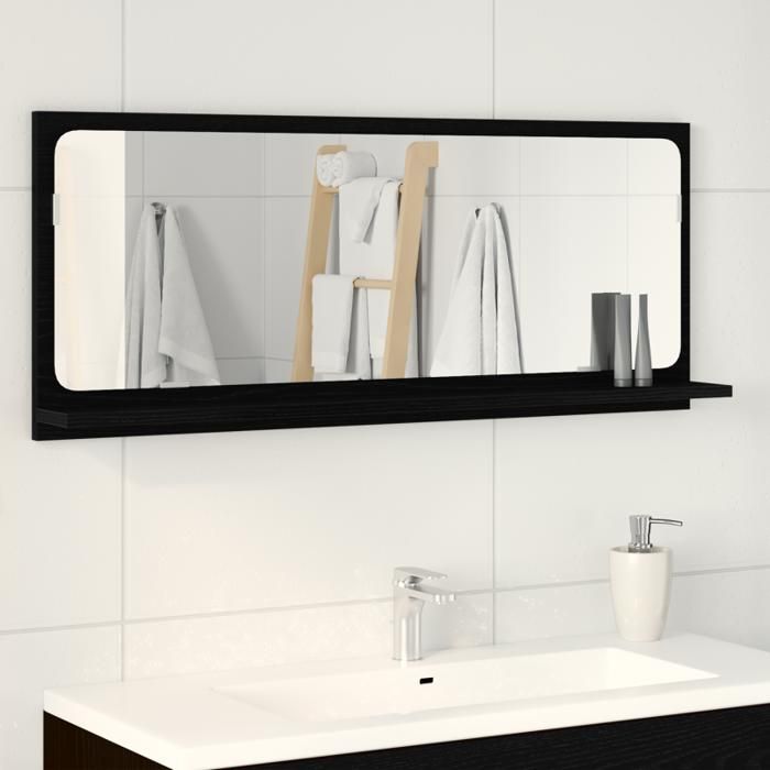 Miroir - Chêne noir - 90x10,5x37 cm - Rectangulaire - Design ...