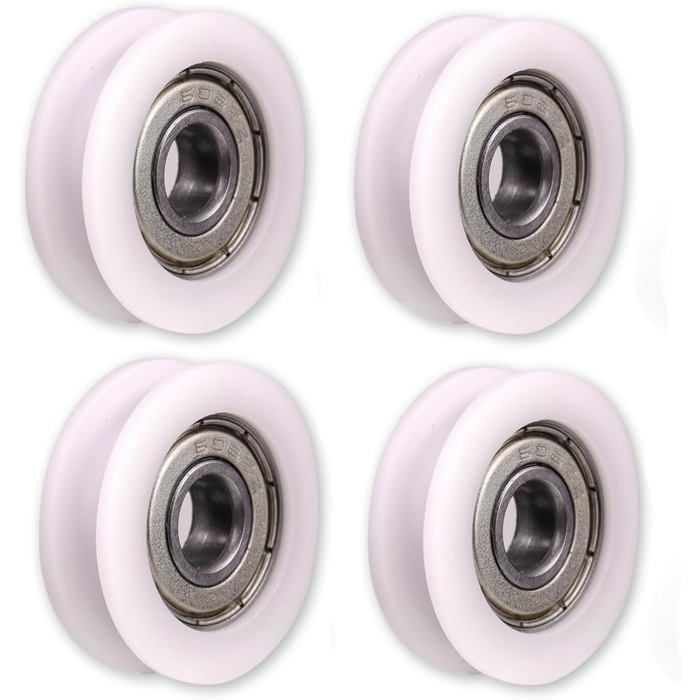 4 Roulettes Nylon ATOPLEE - 4x15x6mm - Pour Portail Coulissant, Tiroirs