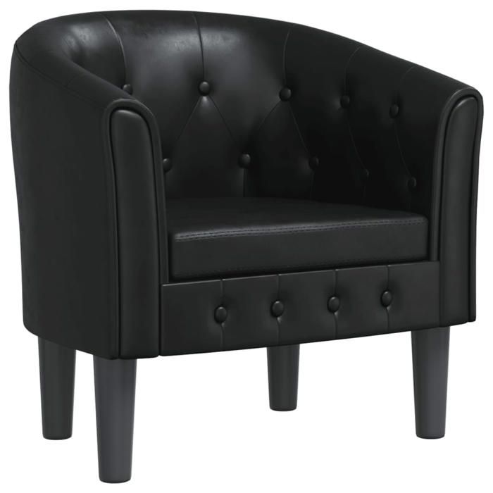 “Winter SaleTOP Fauteuil Chaise de relaxation Noir - Chaise cabriolet noir similicuir PRO75641