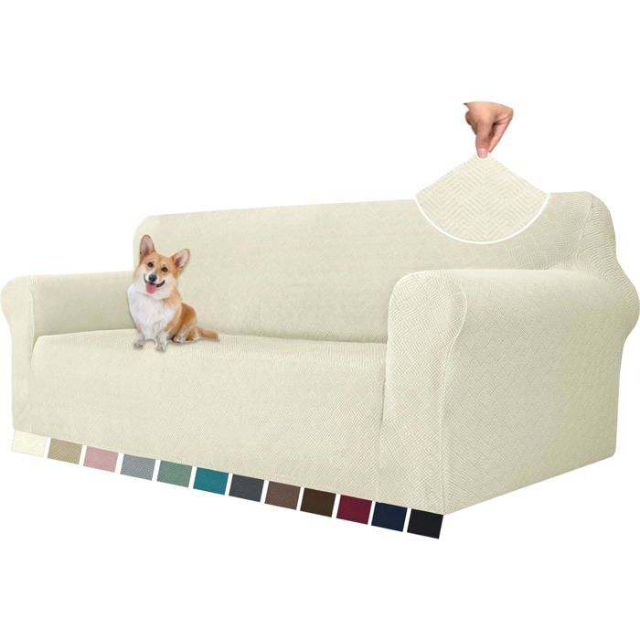 Extensible Housse De Canapé 3 Places Universelle Housse Canapé avec Accoudoirs Sofa Cover Lavable Antidérapante Super Label