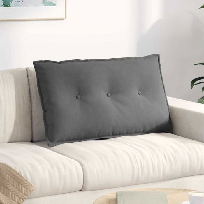 Coussin Vidaxl Coussin de Dos Gris foncé 80 x 50 cm Tissu en microfibre