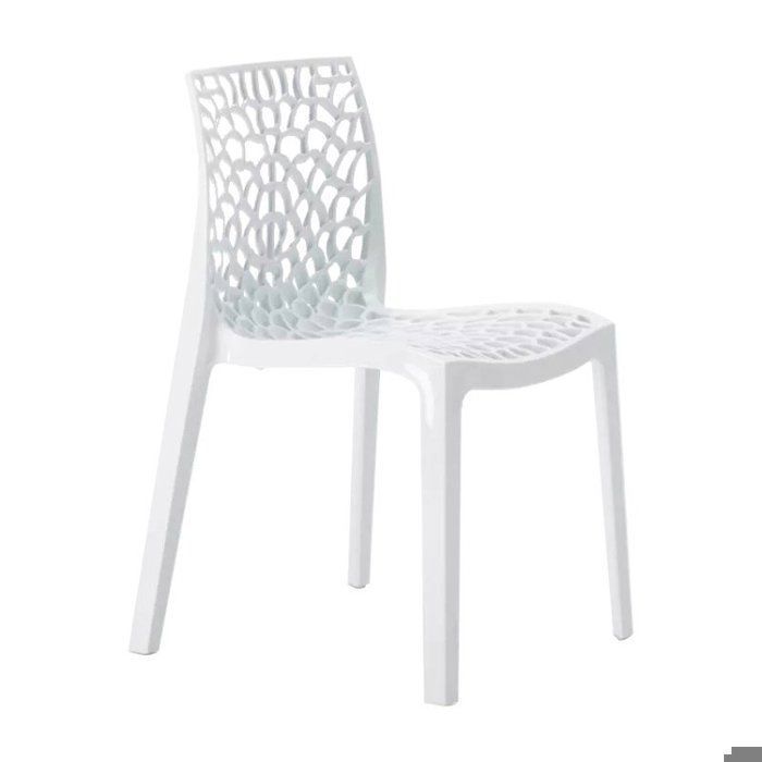 Chaise Polypropylène Design Nid dAbeille de Jardin Bistrot Gruvyer Grand Soleil - Blanc Chaise Polypropylène Design Nid dAbeille de Jardin Bistrot Gruvyer Grand Soleil - Blanc