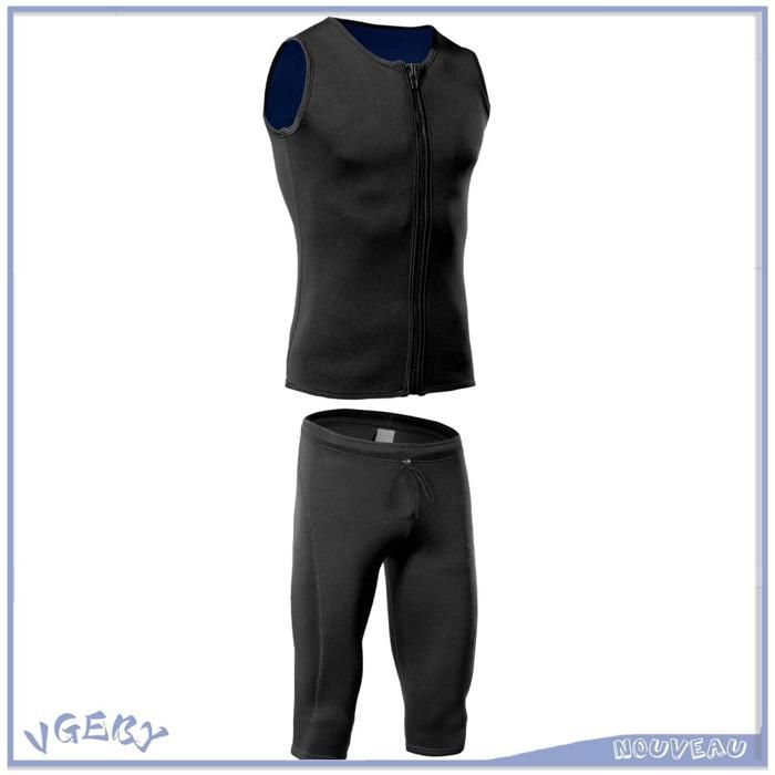 Duokon combinaison pour hommes 2mm sport materiel Ensemble gilet short taille L : 55 X 55 X 38 cm / 21 65 X 21 65 X 14 96 pouces