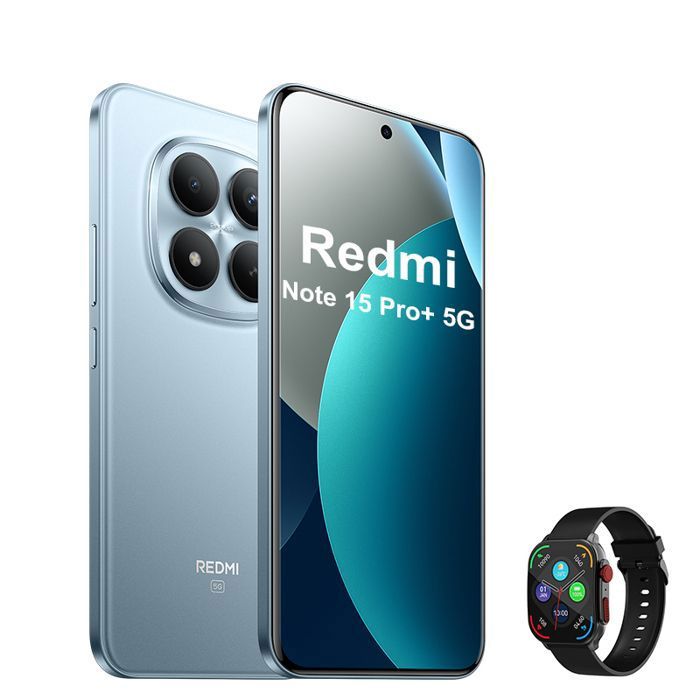 Smartphone - XIAOMI Redmi Note 15 Pro+ 5G - 8 Go RAM - 256 Go ROM - Bleu & Smartwatch