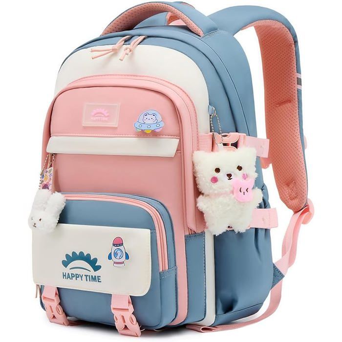 XJYDNCG Cartable Fille Primaire Sac À Dos Scolaire - Léger Imperméable Grande Capacité - 44x31x18cm - Vert