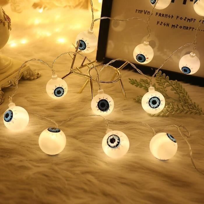 Guirlande lumineuse LED Halloween - AIMOONSA - Citrouille jack-o-lantern 3D - 3 m - 20 LED - 2 modes