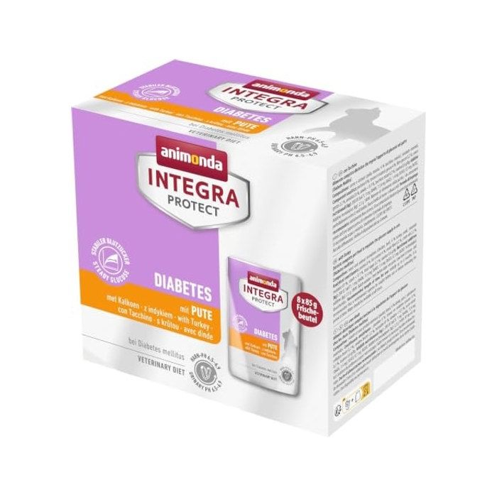 Pâtée pour chat - ANIMONDA INTEGRA PROTECT - Diabète Dinde & Saumon 8x85g - Riche en protéines - Sans sucre ajouté - Pour adultes Pâtée pour chat - ANIMONDA INTEGRA PROTECT - Diabète Dinde & Saumon 8x85g - Riche en protéines - Sans sucre ajouté - Pour adultes