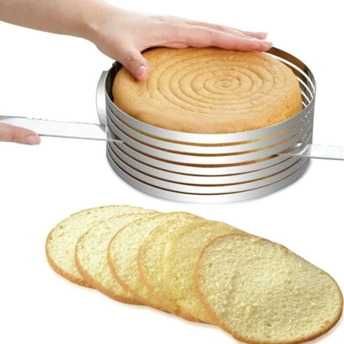 Coupe-gâteau trancheuse à gâteau en acier inoxydable Anneau rond pour trancher Outils de cuisine