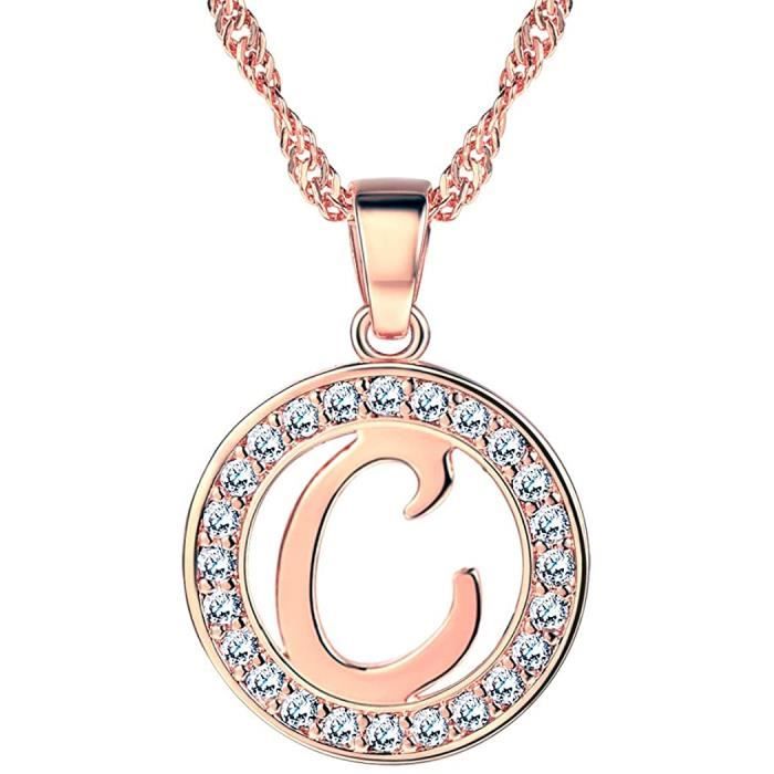 ASADA Collier Coeur Lettre A Argent 925 - Pendentif Initiale Avec