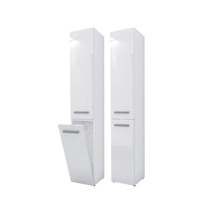 Meuble de salle de bain Bagnoli SLIM VI blanc mat/blanc brillant - colonne de salle de bain L : 30 cm H : 174 cm l : 30 cm