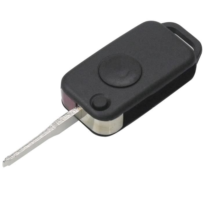 Coque clé,Coque de clé télécommande en alliage de Zinc, 1 pièce, pour  voiture Mercedes Benz W124 W176 W202 W203 - Type A - Silver