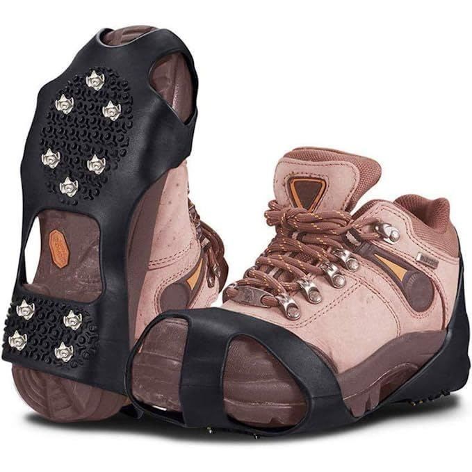 Crampons Antidérapants Pour Chaussures - Griffes à Glace Et Neige - Taille L (40-45) - Faciles à Enfiler - Idéal Rando Et Jogging Hiver