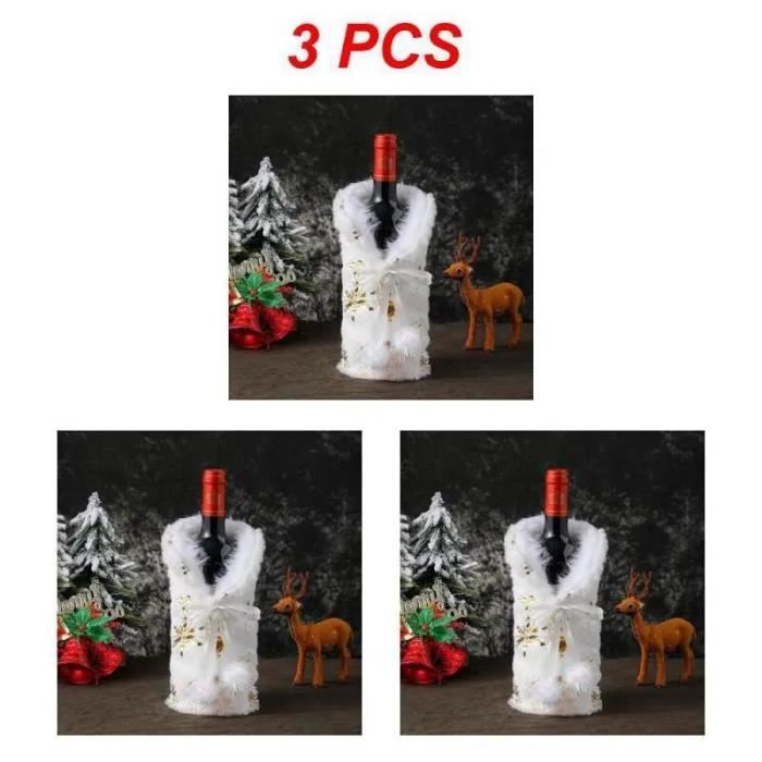Lot 4 Housses Bouteille Vin Noël Tricot – Gnomes Festifs Pour Décorer Votre Table De Fêtes