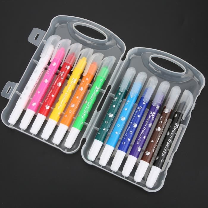 12 Crayons De Couture Effaçables à L'eau - Blanc, Rose, Bleu - Pour Marquage Tissu, Cuir, Patchwork - Avec Brosse