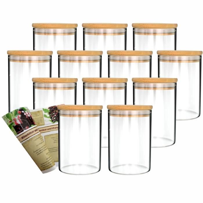 Lot De 12 Bouteilles En Verre Cube 250 Ml Avec Bouchons - Bouteilles Vides Pour Liqueur, Huile, Décoration