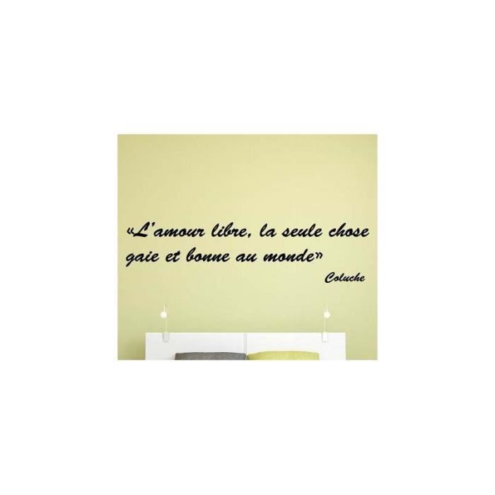 Stickers Citation Coluche Amour Libregris 15 X 60 Cm Achat Vente Stickers Cdiscount