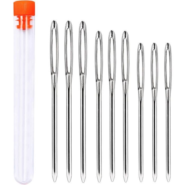 Kit De 15 Aiguilles à Gros Chas - 3 Tailles (2 à 2.8 Pouces) - Pour Laine, Cuir, Réparation