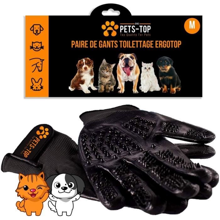 One Pets Top Gants Poils Chien Chat Pensage Cheval Brosse Magique Toilettage Nettoyage Brossage Court Longs Gauche Dro Cdiscount