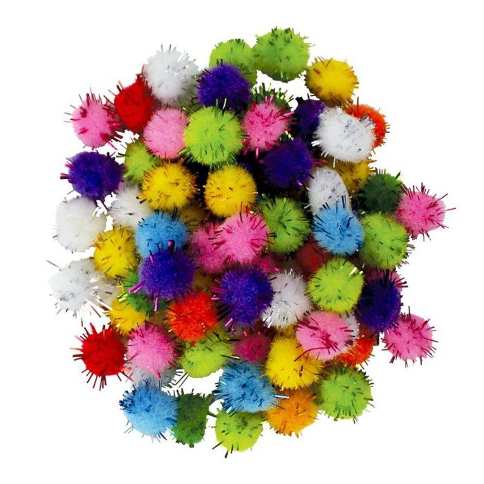 300 Pompons Multicolores TOAOB Pour Loisirs Créatifs - Tailles 10mm à 40mm, Pailletés, Pour Décoration Et Bricolage