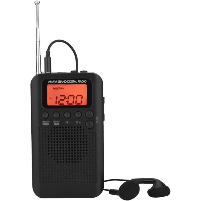 Radio AmFm Portable, Mini Radio Bluetooth Mains Libres Avec Casque