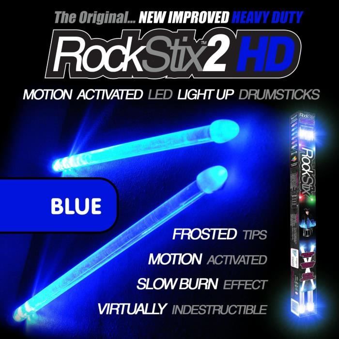 Baguettes De Batterie LED Lumineuses RockStix - Effet Rouge Éblouissant Qui S'Allume Au Rythme De Vos Coups !
