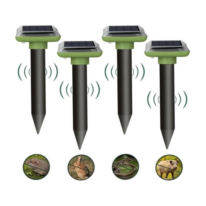 Pack De 6 RÃ©pulsifs Solaire Anti-taupes & Campagnols - Ultrasons & Vibrations - Zone 650 MÂ² - Ã‰tanche